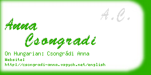 anna csongradi business card
